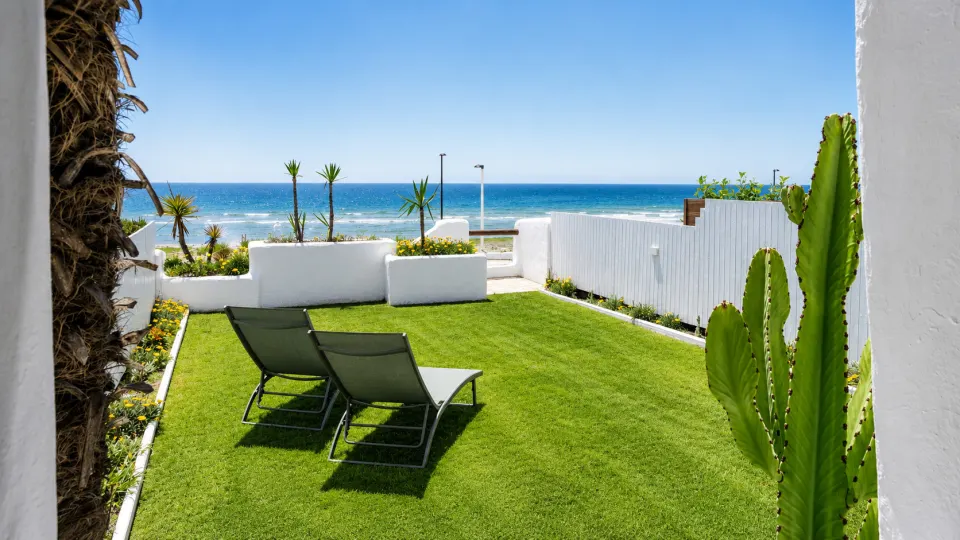 House garden with sea view